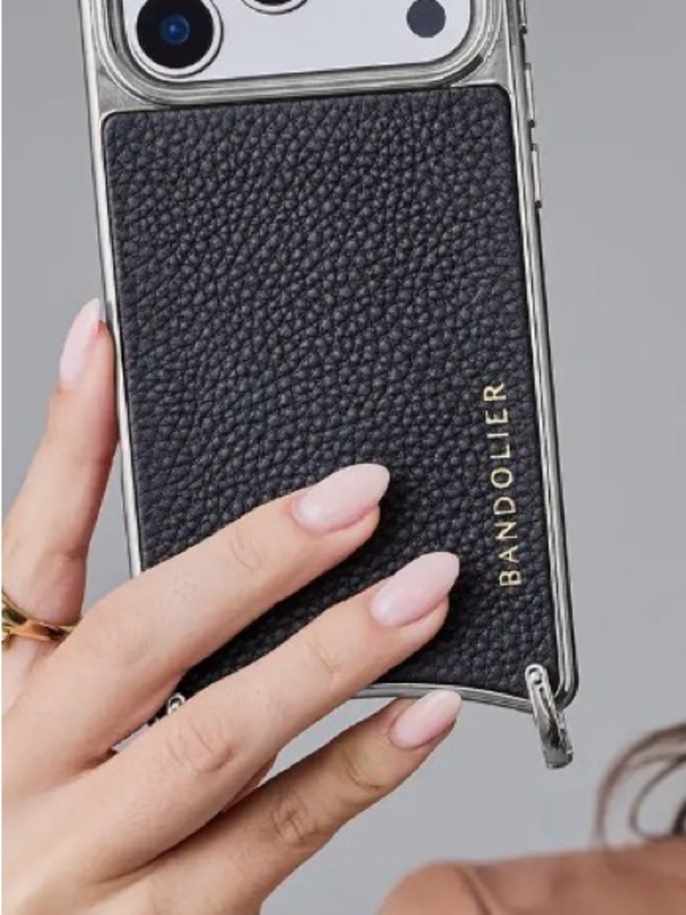 Bandolier Reyna Crossbody i Phone 15 Case with Strap - Pebble Black - Picture 5 of 8
